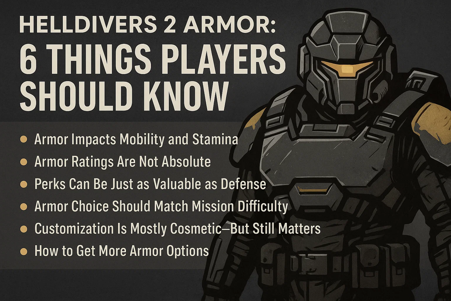 Helldivers 2 Armor: 6 Things Players Should Know